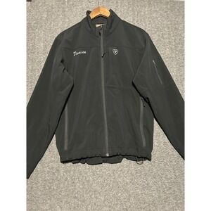 Ariat full zip softshell jacket mens black size small waterproof logo
